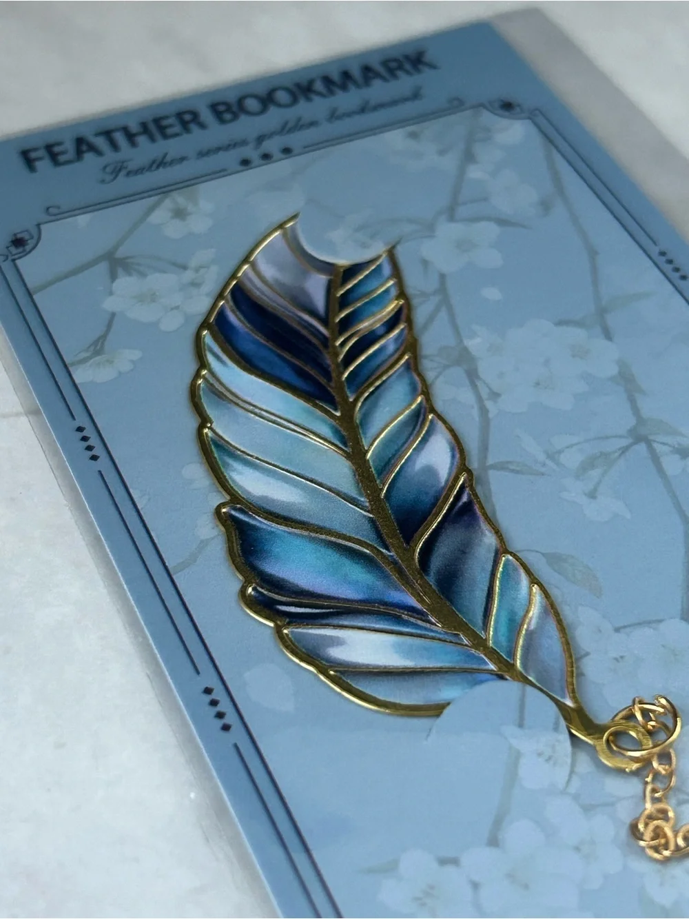 Feather Series Golden Metal Bookmark